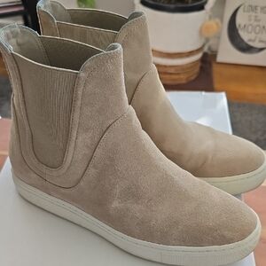 Vince Beige Suede Ankle Booties